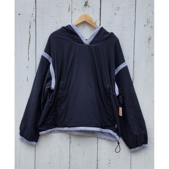 Free People FP Movement Don’t Back Down Nylon Pullover Reversible Hoodie Sz L NW - Picture 3 of 11